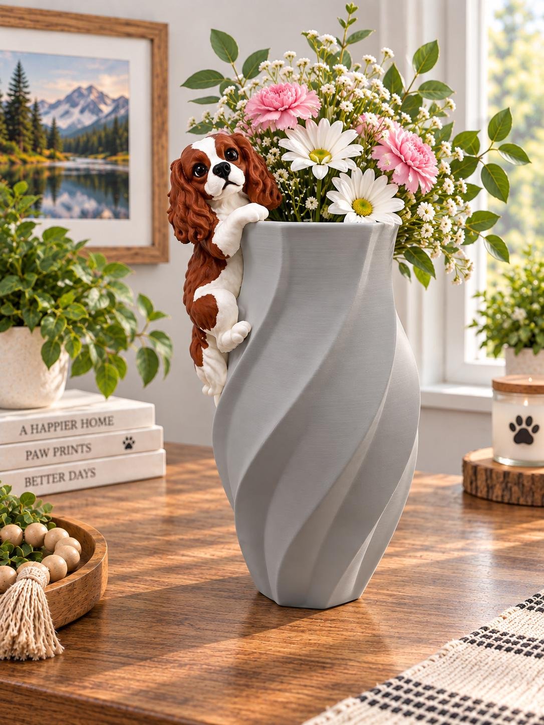 Additional angle of the Cavalier King Charles vase product showing its shape, size, or use